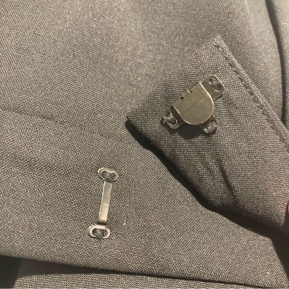 BAIA Sz 8 97% Wool 3% Lycra Unlined Wide Leg Pockets Cuffed Hem Pants Trousers - Picture 8 of 8